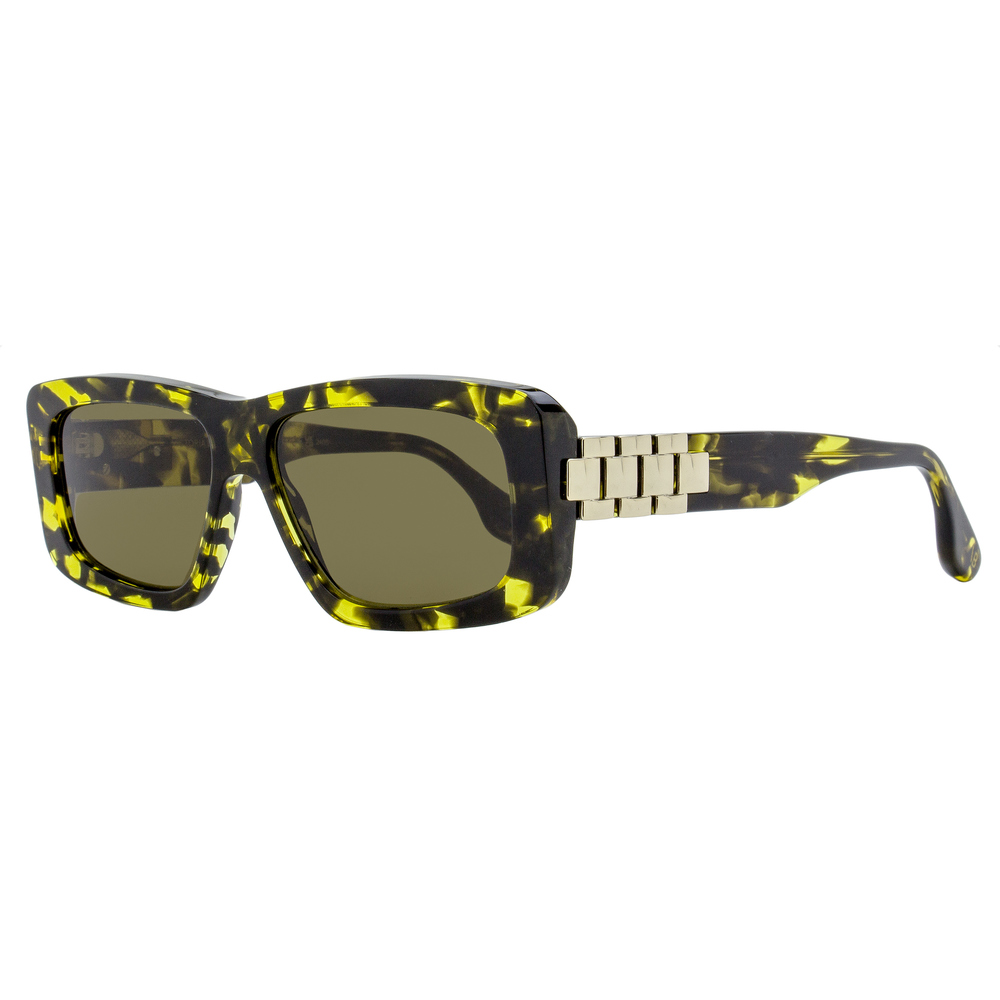 Victoria Beckham Chain Rectangular Sunglasses VB669S 012 Yellow Havana 55mm